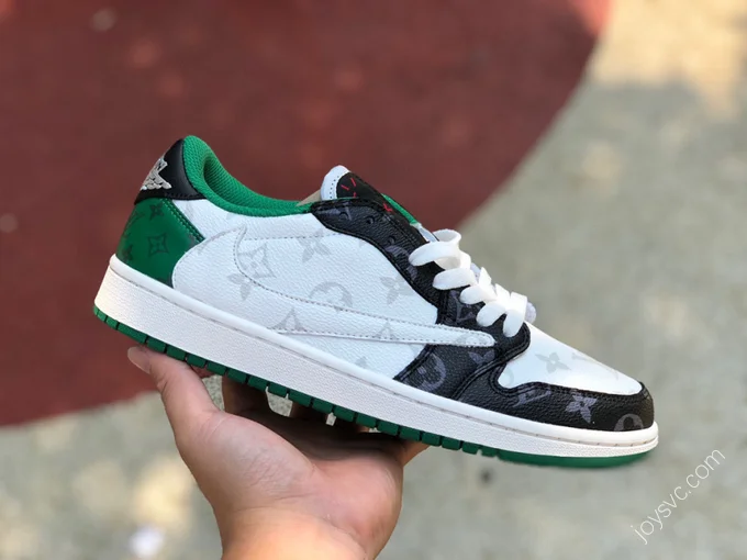 Travis Scott x Nike Air Jordan 1 Low Green White Sneakers DM7866-