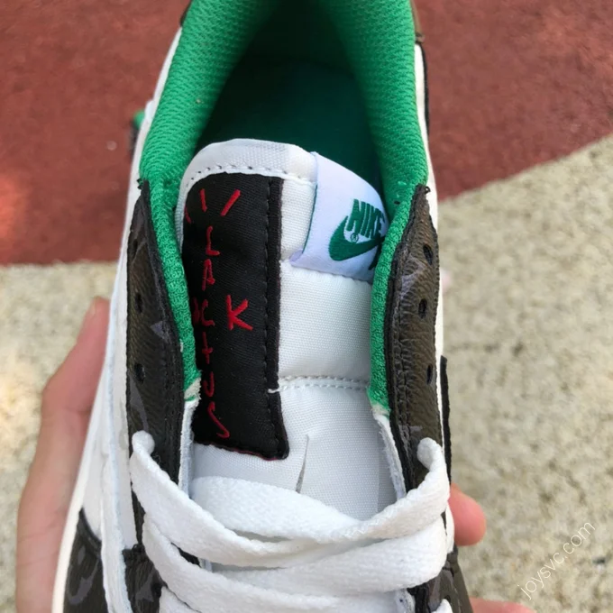 Travis Scott x Nike Air Jordan 1 Low Green White Sneakers DM7866-