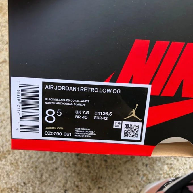 Air Jordan 1 Low Black Pink CZ0790-061