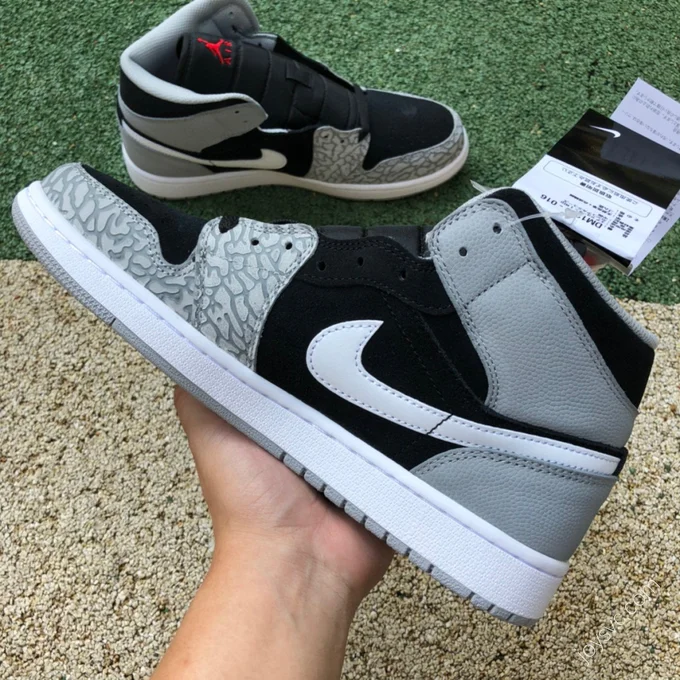 Air Jordan 1 Mid Black Grey Sneakers DM1200-016