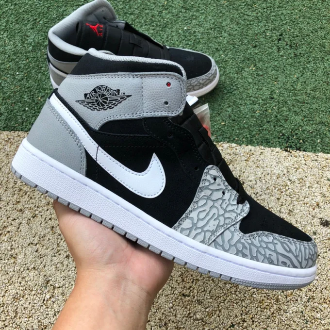 Air Jordan 1 Mid Black Grey Sneakers DM1200-016