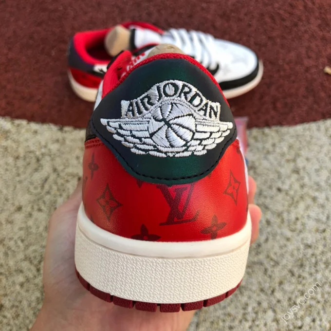 Travis Scott x Nike Air Jordan 1 Low Red Black White Sneakers DM7866