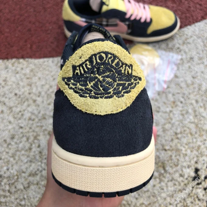 Travis Scott x Air Jordan 1 Low Black Yellow Grid CQ4277-618