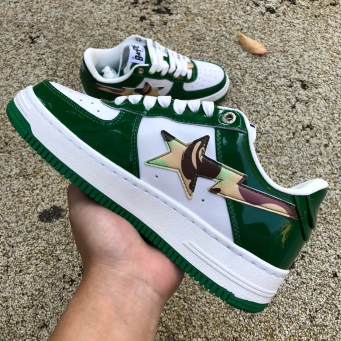 BAPE STA SK8 Green Grey White