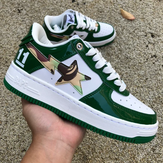 BAPE STA SK8 Green Grey White