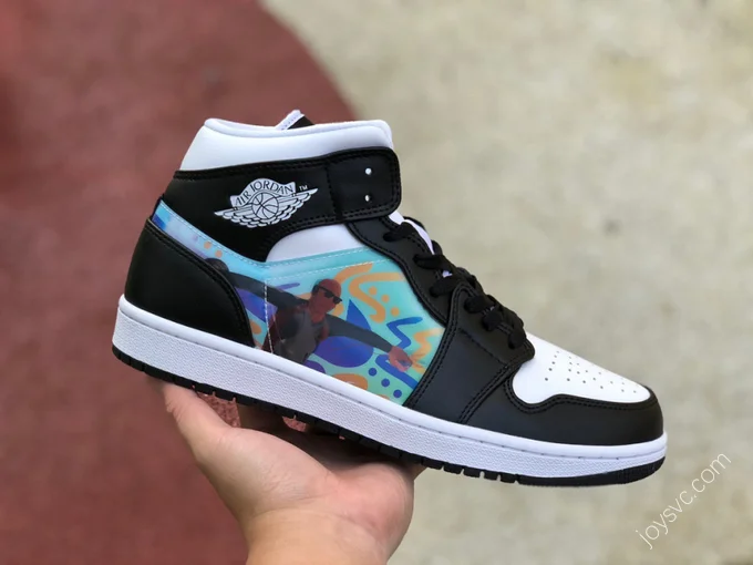 Air Jordan 1 Black White Pattern Sneakers DR9495-001