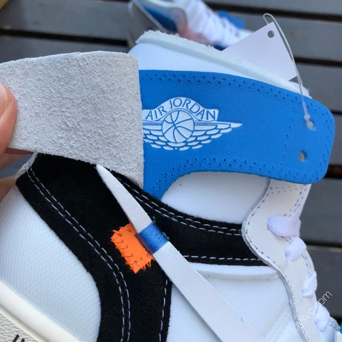 Off-White x Air Jordan 1 White Blue Sneakers 50818-168