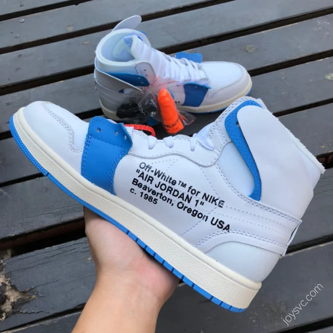 Off-White x Air Jordan 1 White Blue Sneakers 50818-168