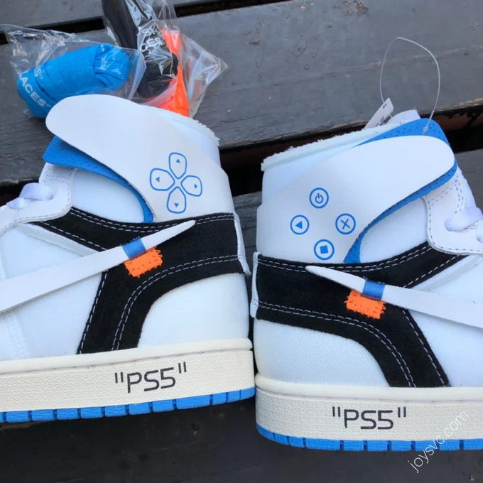 Off-White x Air Jordan 1 White Blue Sneakers 50818-168