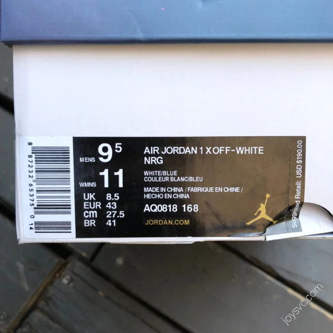 Off-White x Air Jordan 1 White Blue Sneakers 50818-168