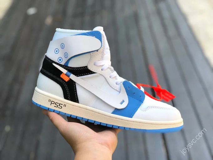 Off-White x Air Jordan 1 White Blue Sneakers 50818-168