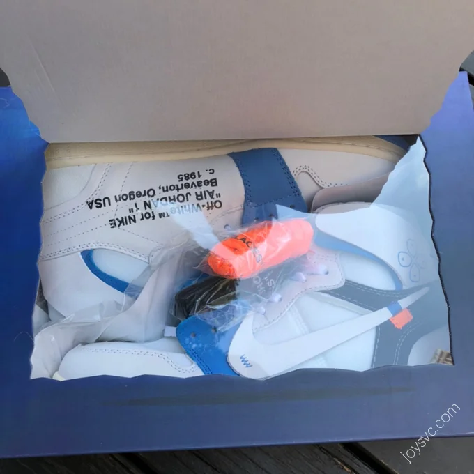 Off-White x Air Jordan 1 White Blue Sneakers 50818-168