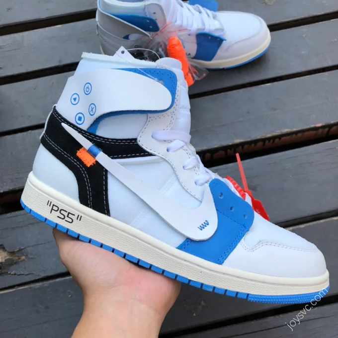 Off-White x Air Jordan 1 White Blue Sneakers 50818-168