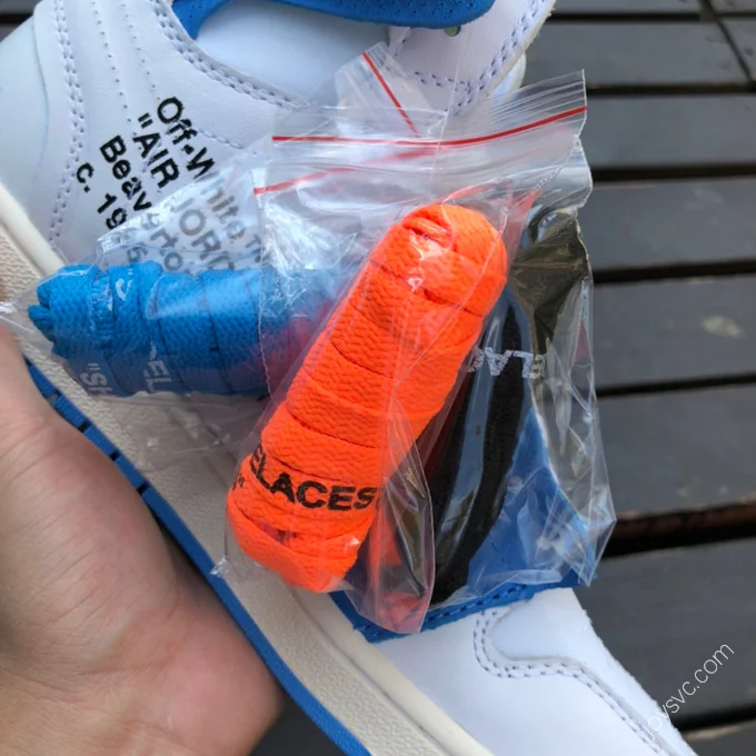 Off-White x Air Jordan 1 White Blue Sneakers 50818-168