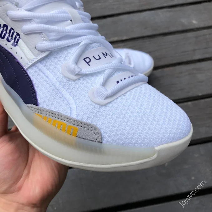 Puma Clyde Hardwood Purple Yellow White