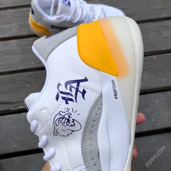 Puma Clyde Hardwood Purple Yellow White