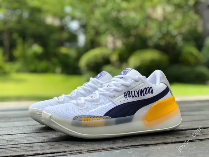 Puma Clyde Hardwood Purple Yellow White