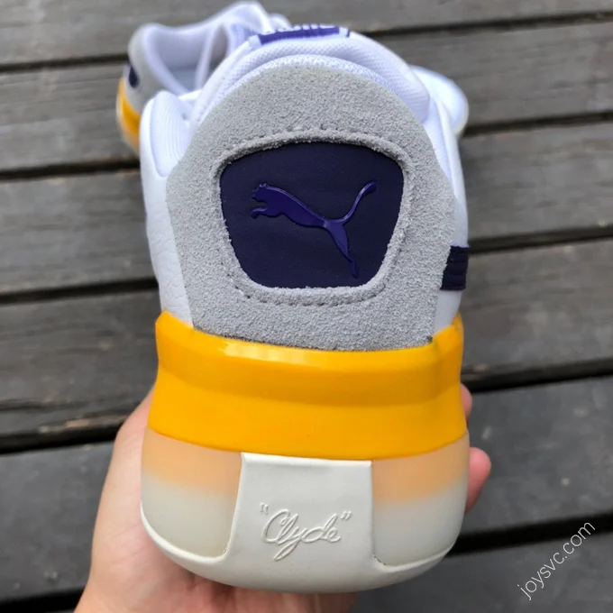 Puma Clyde Hardwood Purple Yellow White