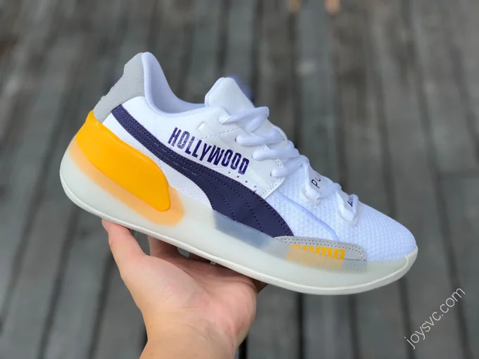 Puma Clyde Hardwood Purple Yellow White