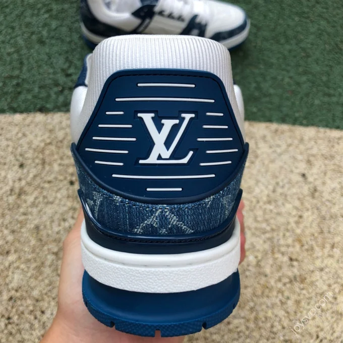 LOUIS VUITTON Trainer White Denim Blue