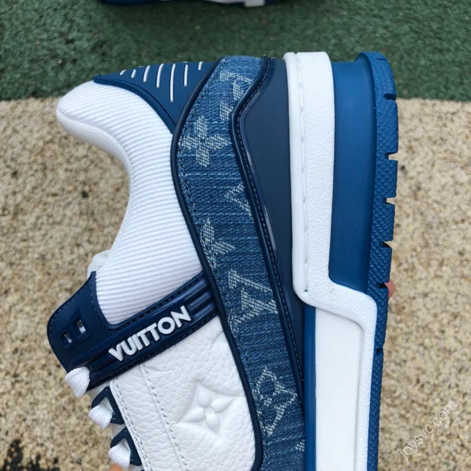 LOUIS VUITTON Trainer White Denim Blue