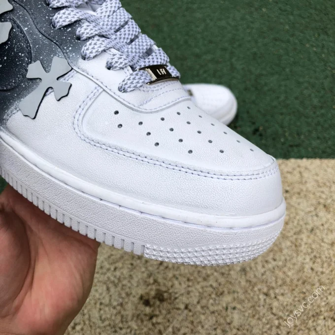 Nike AF1 Low Distressed White Black Custom Sneakers