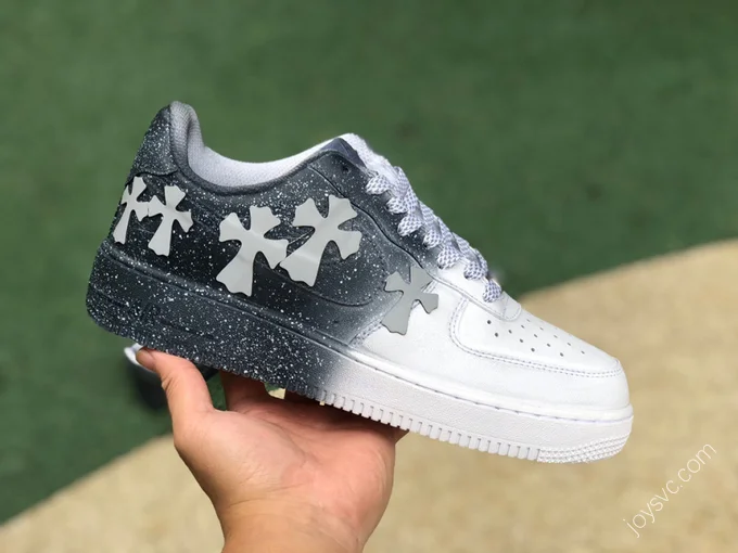 Nike AF1 Low Distressed White Black Custom Sneakers