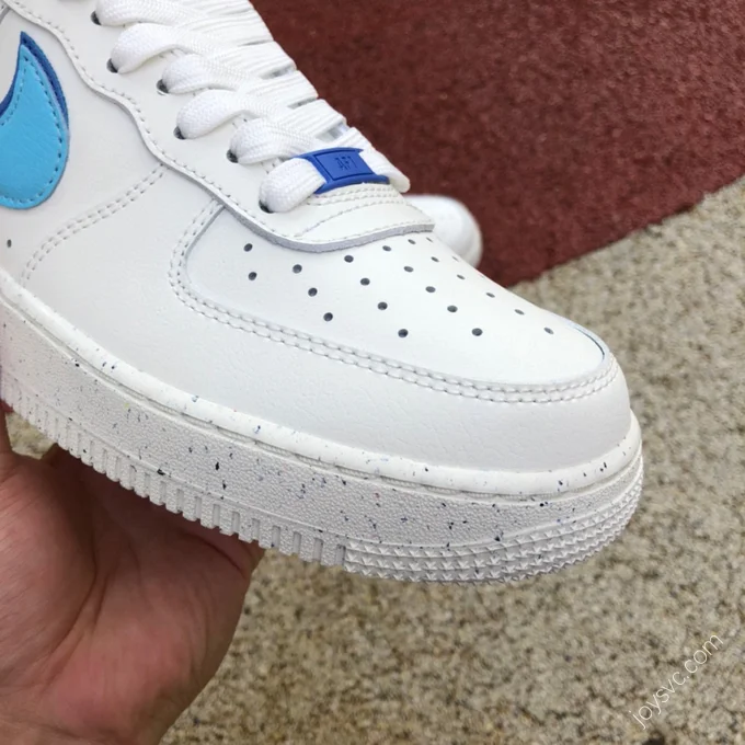 Nike Air Force 1 White/Blue Stacked Swoosh DQ0359-100