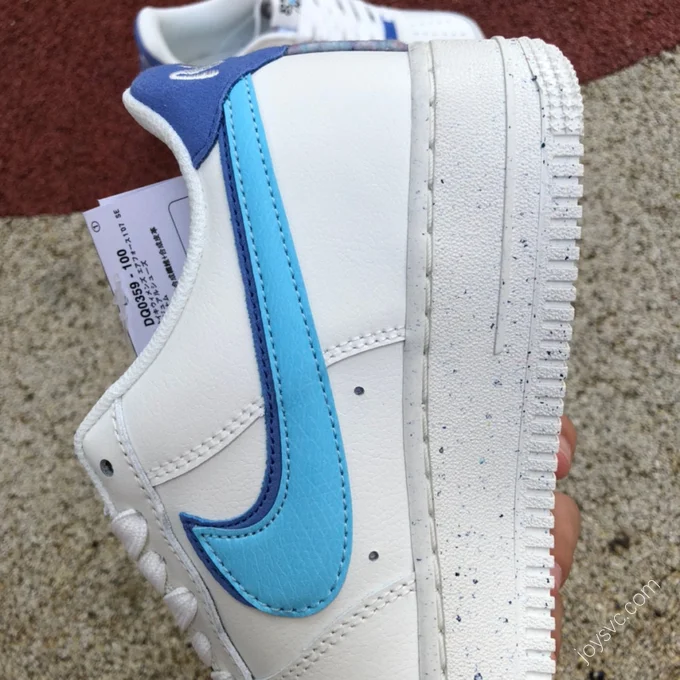 Nike Air Force 1 White/Blue Stacked Swoosh DQ0359-100