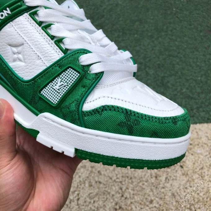 LOUIS VUITTON Trainer White Green