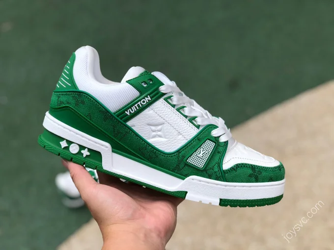 LOUIS VUITTON Trainer White Green