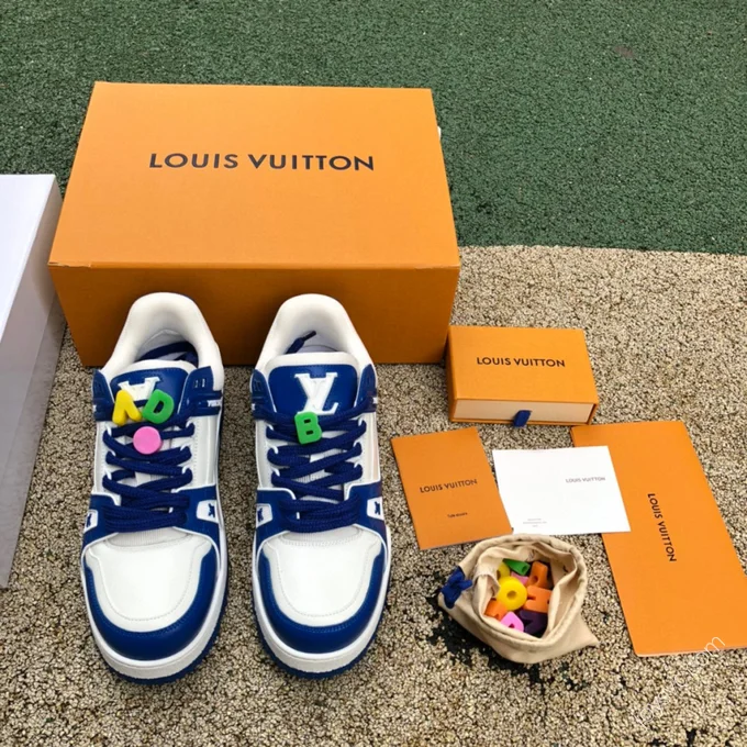 LOUIS VUITTON Trainer White Orange