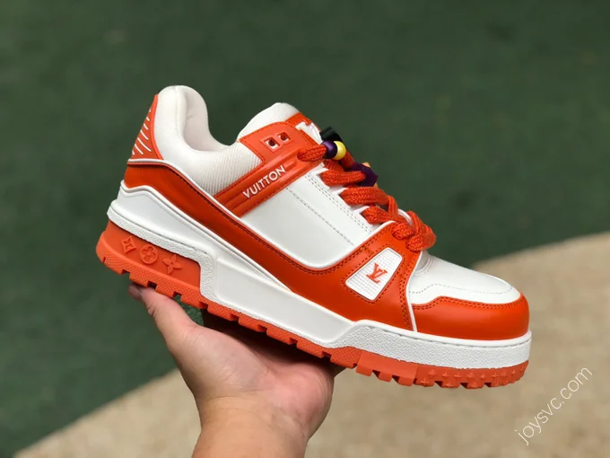 LOUIS VUITTON Trainer White Orange