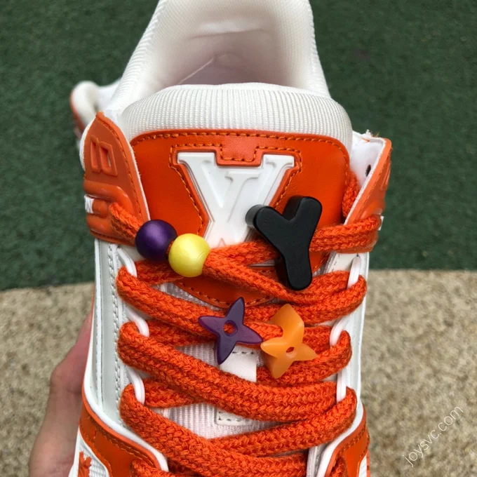 LOUIS VUITTON Trainer White Orange