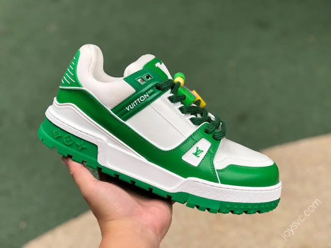 LOUIS VUITTON Trainer White Green