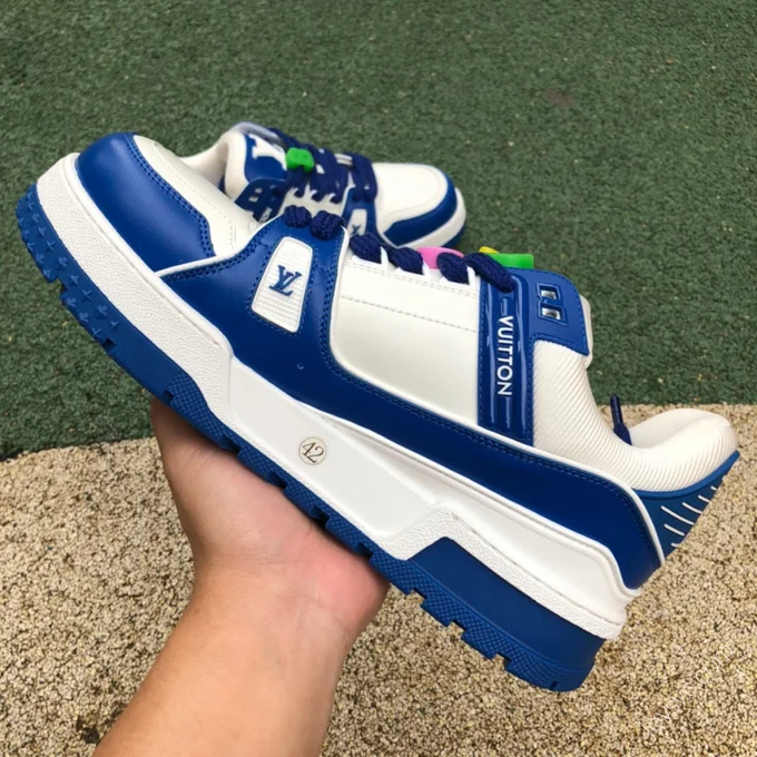 LOUIS VUITTON Trainer White Blue