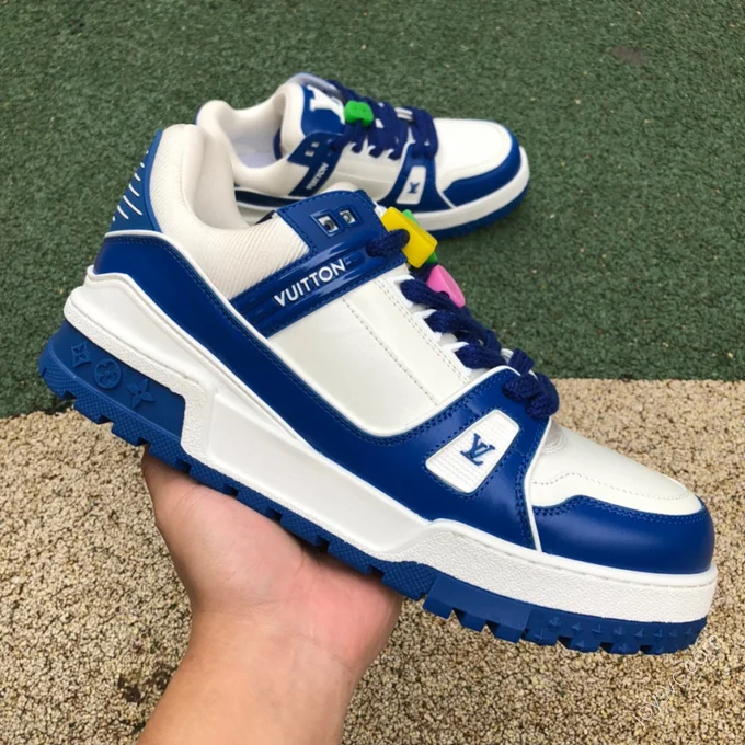 LOUIS VUITTON Trainer White Blue