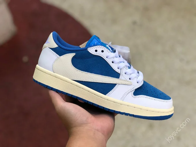 Travis Scott x Air Jordan 1 Low White Blue DQ4277-212