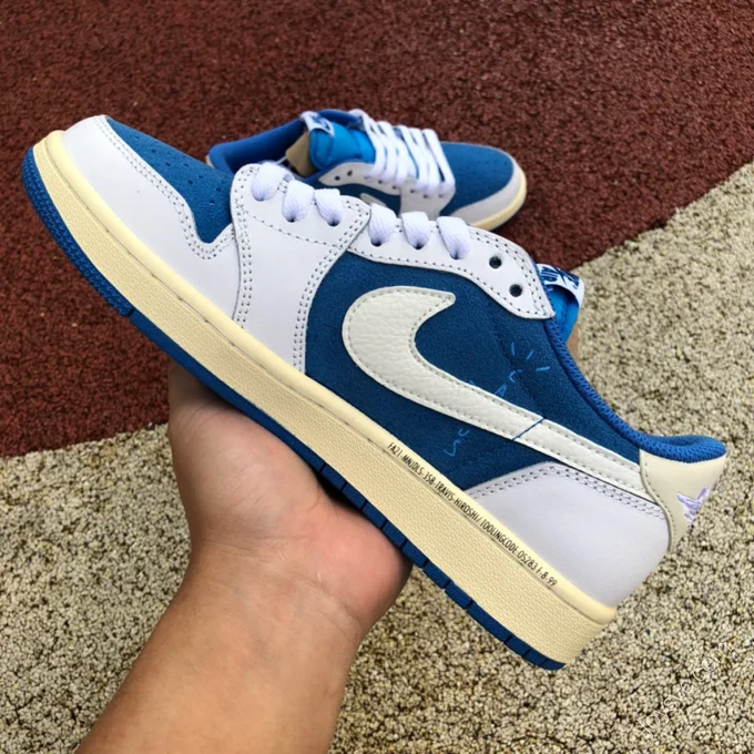 Travis Scott x Air Jordan 1 Low White Blue DQ4277-212