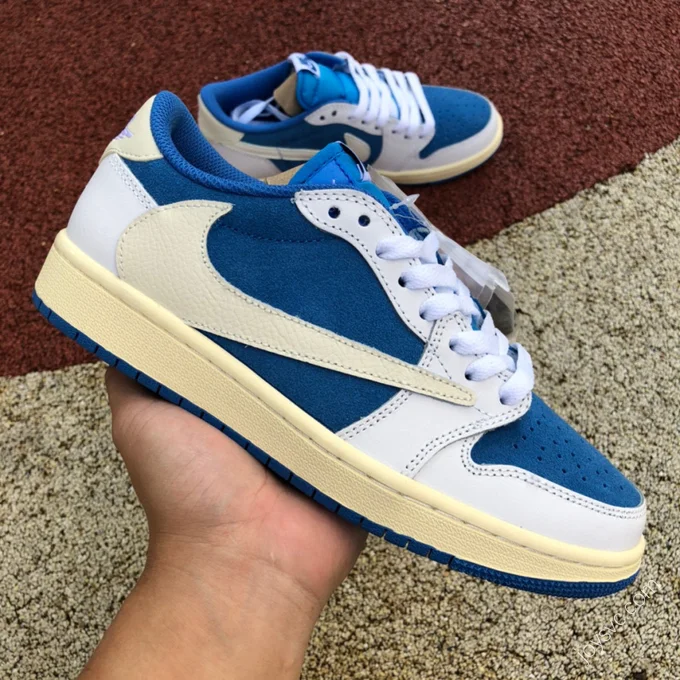 Travis Scott x Air Jordan 1 Low White Blue DQ4277-212