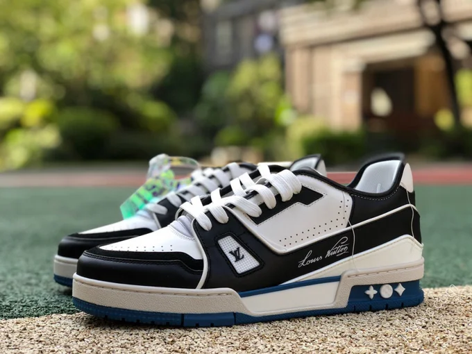 LOUIS VUITTON Trainer Black White Blue