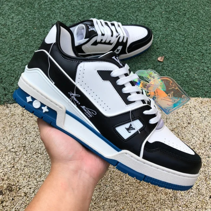 LOUIS VUITTON Trainer Black White Blue