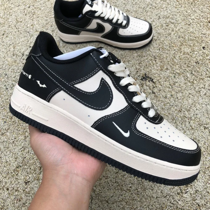 Nike Air Force 1 '07 Black/Beige Double Swoosh BS6055-201