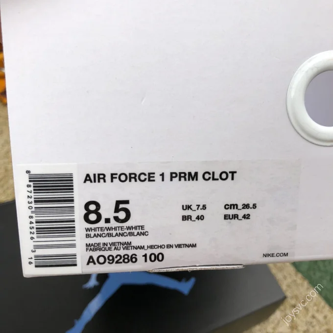 Clot x Nike Air Force 1 White Silk AO9286-100