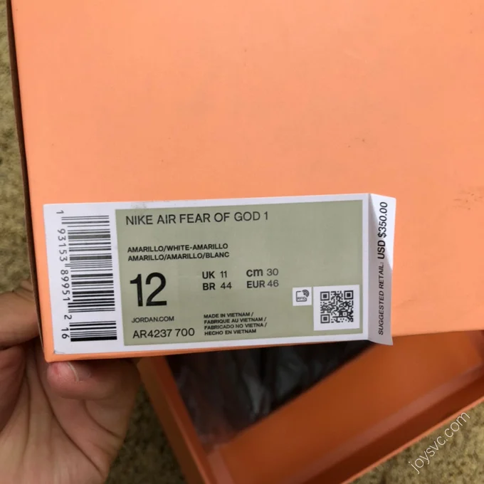 Nike x Fear of God 1 Yellow White AR4237-700