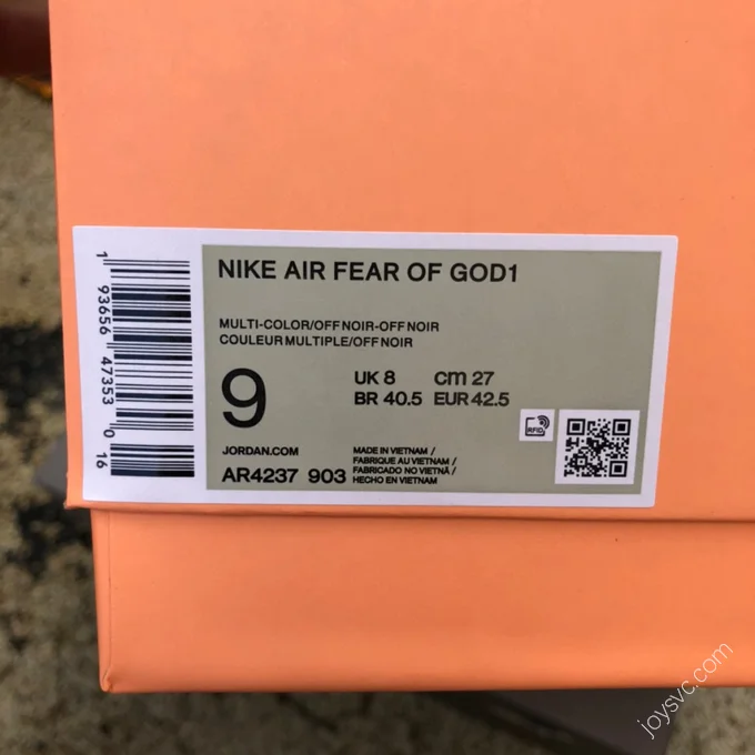 Nike Air Fear of God 1 Black Grey AR4237-903