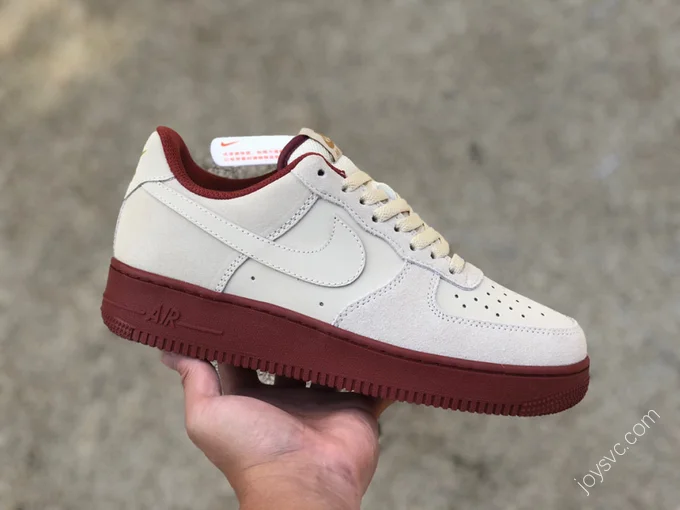 Nike Air Force 1 07 Beige/Red Suede AA1391-111