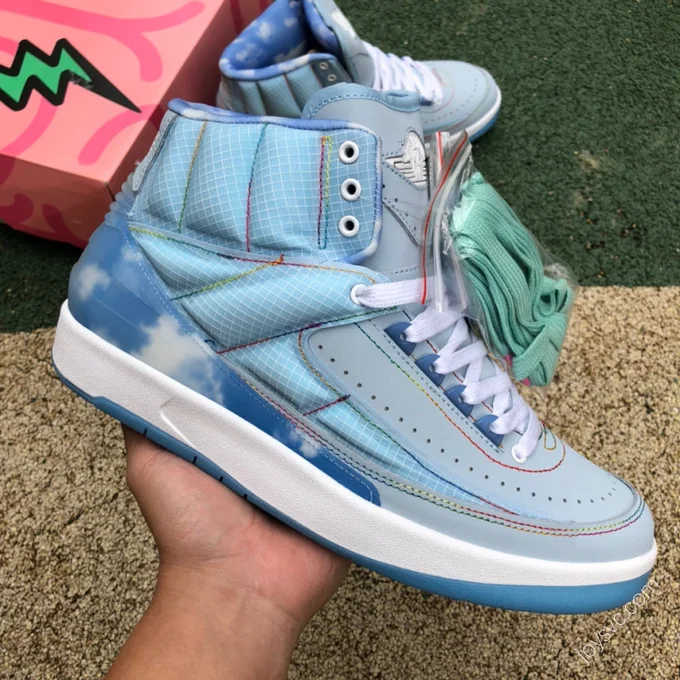 J Balvin x Air Jordan 2 Sky Blue Retro Basketball Shoe DQ7691-419