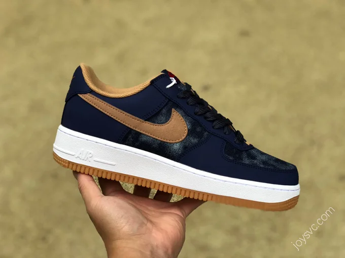 Nike Air Force 1 '07 Blue/Brown Swoosh DD1259-400