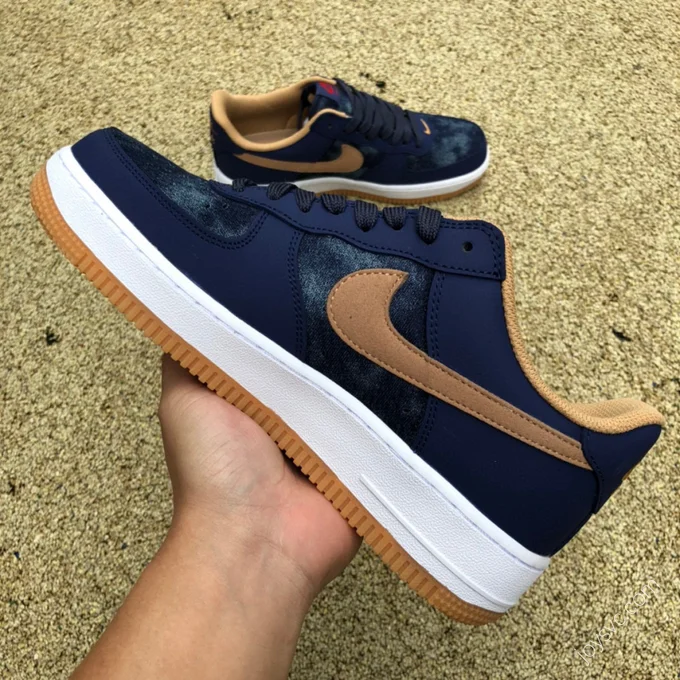 Nike Air Force 1 '07 Blue/Brown Swoosh DD1259-400